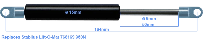

Газовая пружина 164 мм-50 мм и 350n