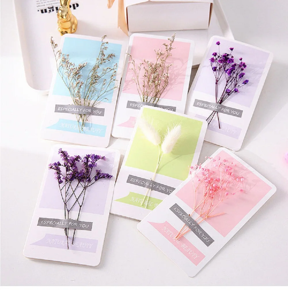 

dried flowers greeting card invitation blank small card diy thanksgiving mother's day birthday greeting card invitation card