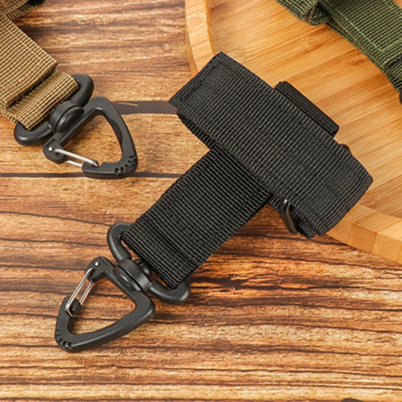 Outdoor Keychain Tactical Gear Clip Keeper Pouch Belt Keychain  Webbing Gloves Rope Holder Military Hook Nylon Webbing Keyring