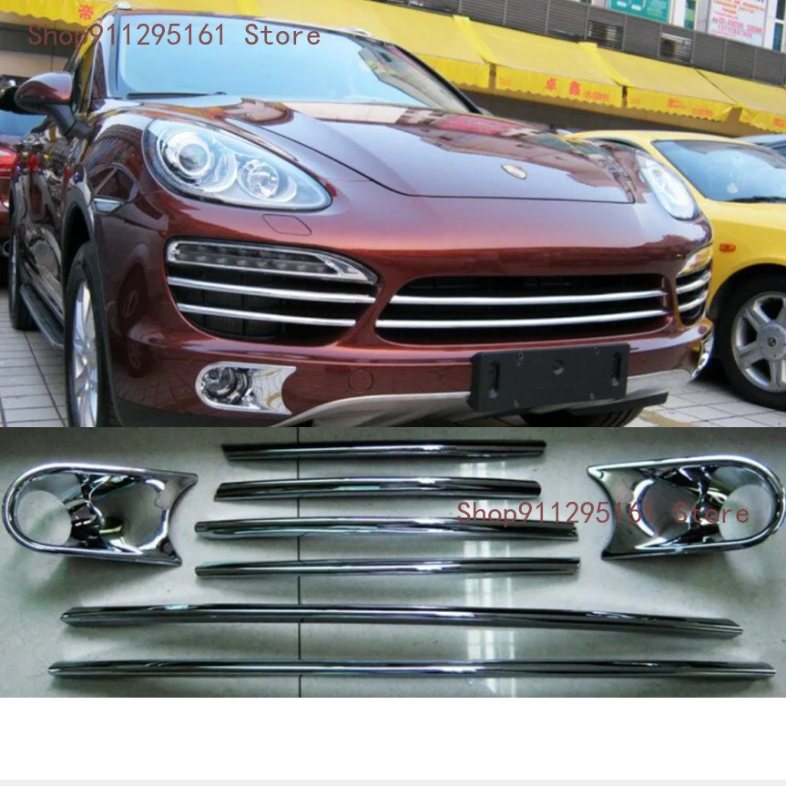 

Подходят для 2011-2014 Porsche Cayenne декоративная наклейка на переднюю решетку гриля, балка противотумансветильник, отделка, 6 шт./8 шт., 1 комплект