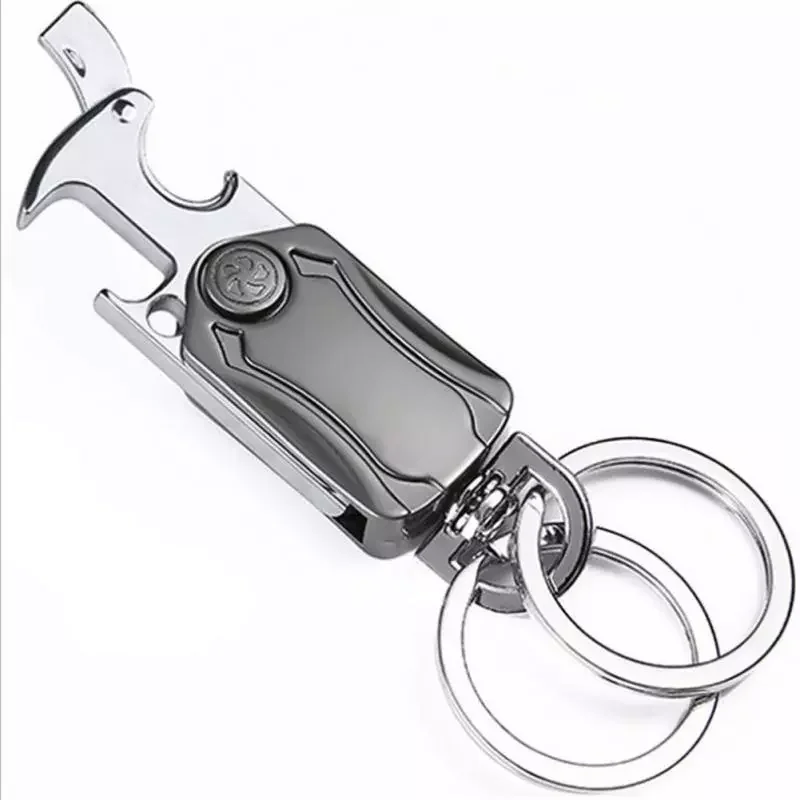

Multi-purpose Car Auto Keychain Keyring Fingertip Spinner Zinc Alloy Corkscrew Hand Tool As Knife Backbag Pendant Car Supplies