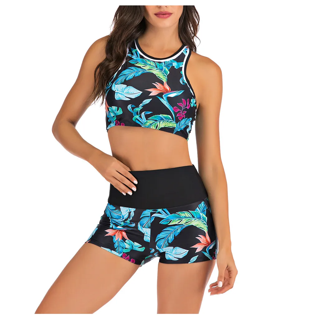 

Beachwear Two Bikini Swimwear Swimsuit Print Tube Pieces Push-Up Women up Swimwears Tankinis Set Swimwears Mini bikini