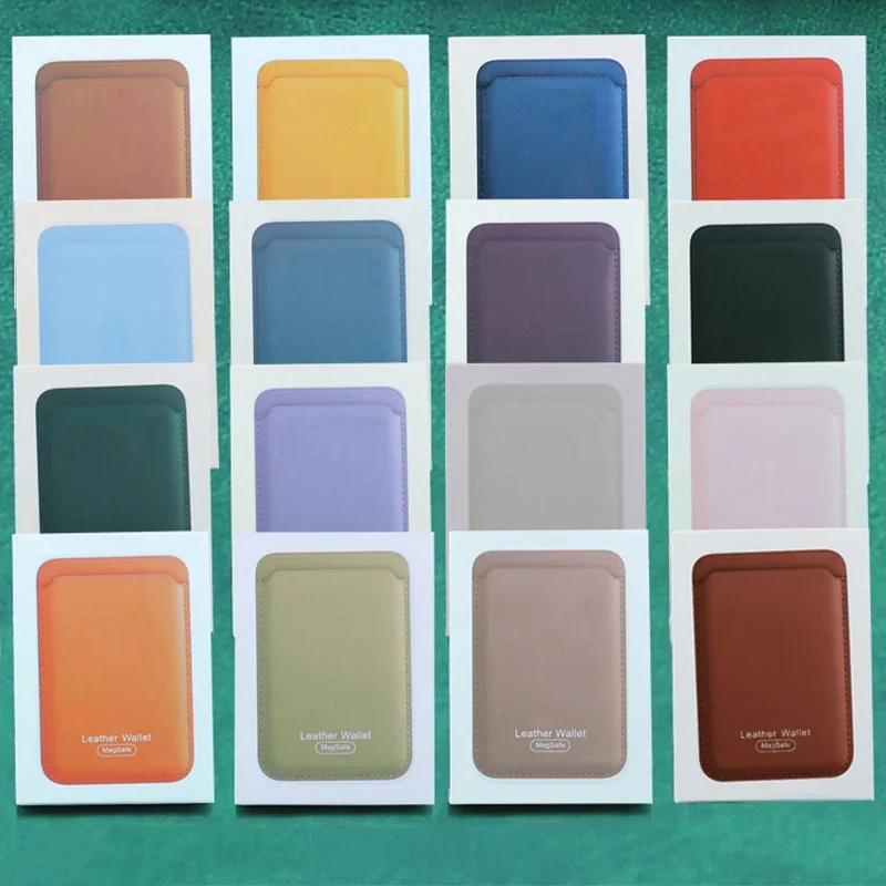 Кожаный кошелек с магнитным держателем для карт Apple Magsafe чехол iPhone 16 15 14 13 12 Pro Max Plus