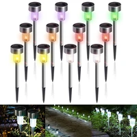 12 pcs outdoor solar led lawn lamps waterproof solar powered street light for garden pathway yard walkway driveway decoration