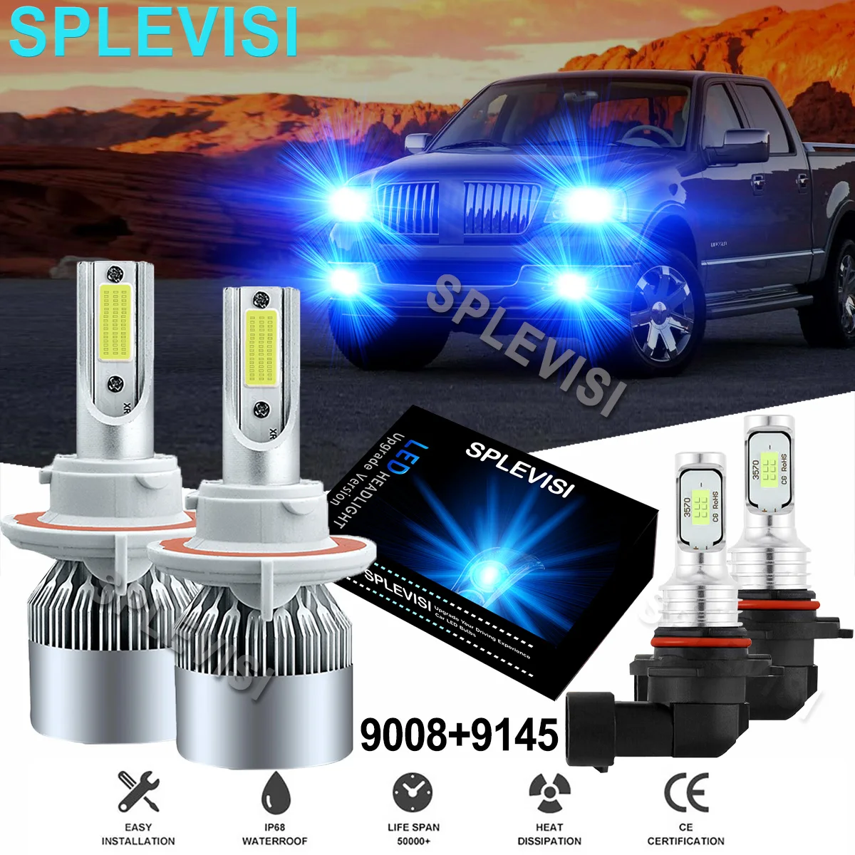 4x H13 H10 светодиодный Ice Blue 8000K комплект противотуманных лампочек для Hummer H3 2006 2007 2008