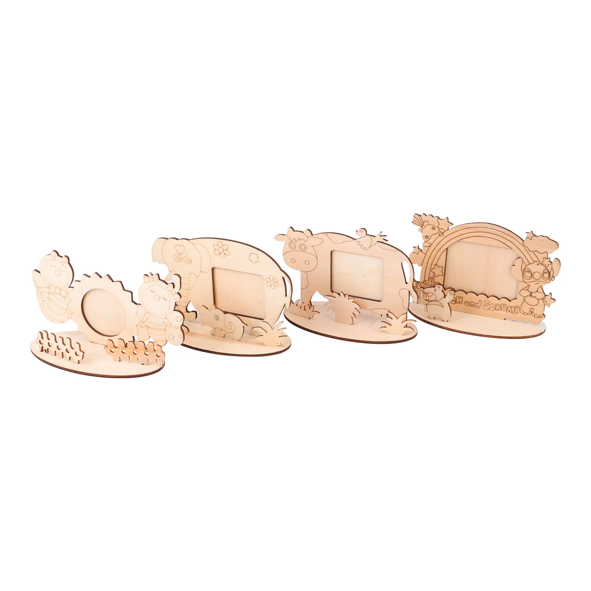 

4pcs Wooden Photo Frame Picture Frame (Bee, Elephant, Calf, Koala)