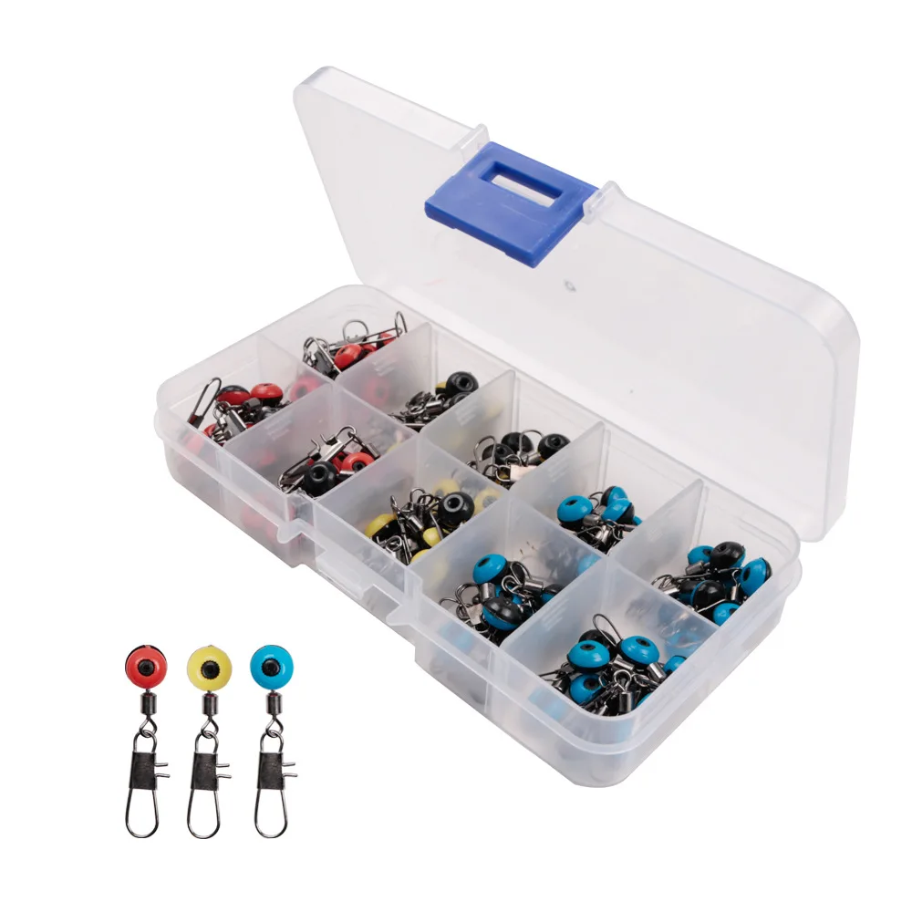 

100PCS Fishing Float Bobber Stops Space Beans Connectors Sea Fishing Saltwater Tackle Equipment Plastic Metal Accessories