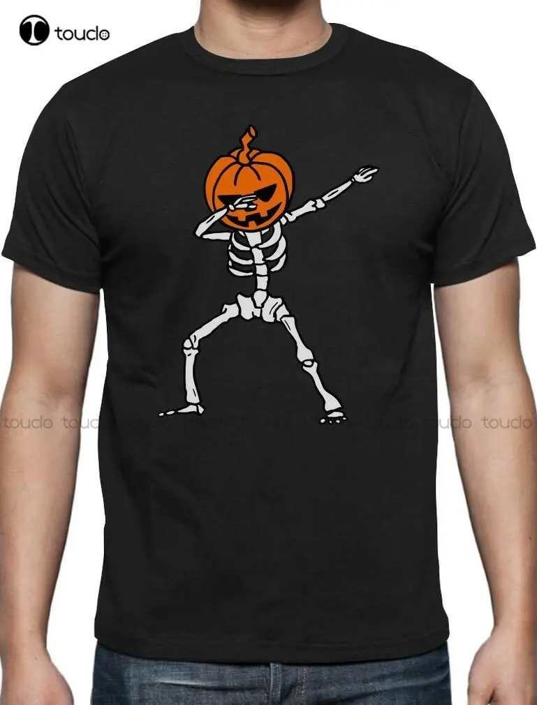 

Halloween Dab Jack O' Lantern Dabbing Pumpkin Skeleton T-Shirt Funny Collared Shirts For Women Custom Aldult Teen Unisex Xs-5Xl