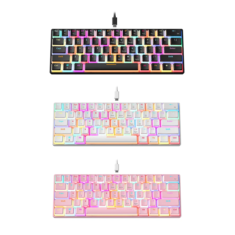 

USB Wired Gaming Keyboard Universal Mechanical Wired Keyboard RGB Backlit Accessories for Computer Desktop Laptop PC