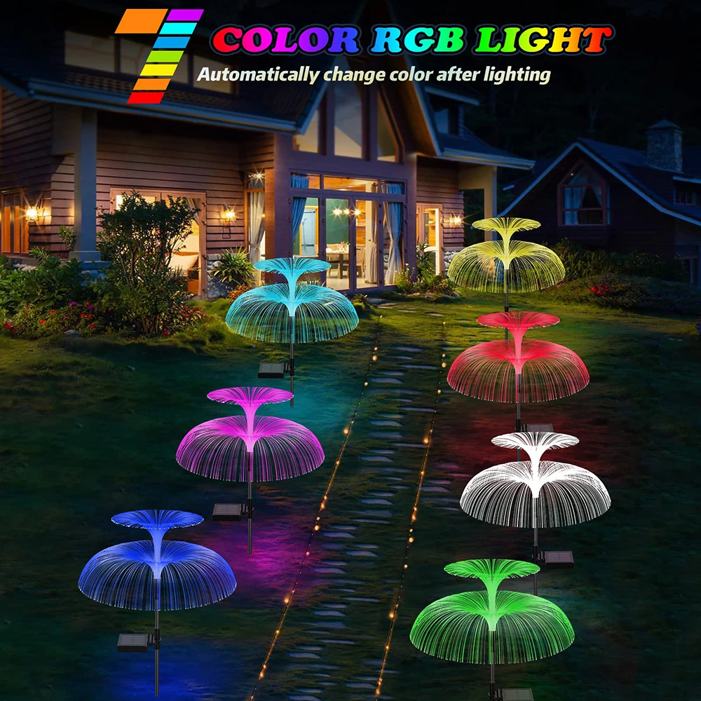 

Solar Jellyfish Lights 7 Color Changing Solar Garden Lights Waterproof Outdoor Flowers Lamp Courtyard Pathway Landscape Decor