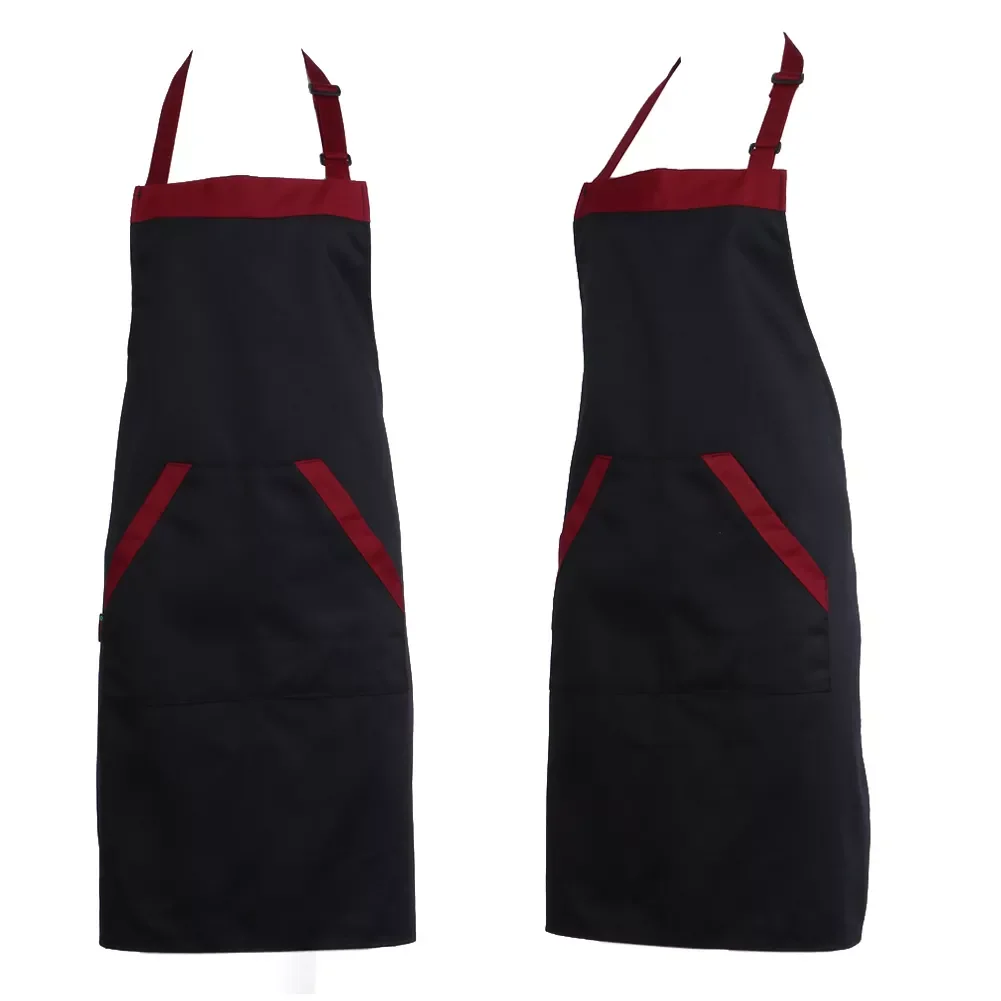 

Unisex Halterneck Apron with 2 Pockets Chef Waiter Kitchen Cook Work Apron Black Tool Restaurant Bar Shop Cafes Studios Uniform