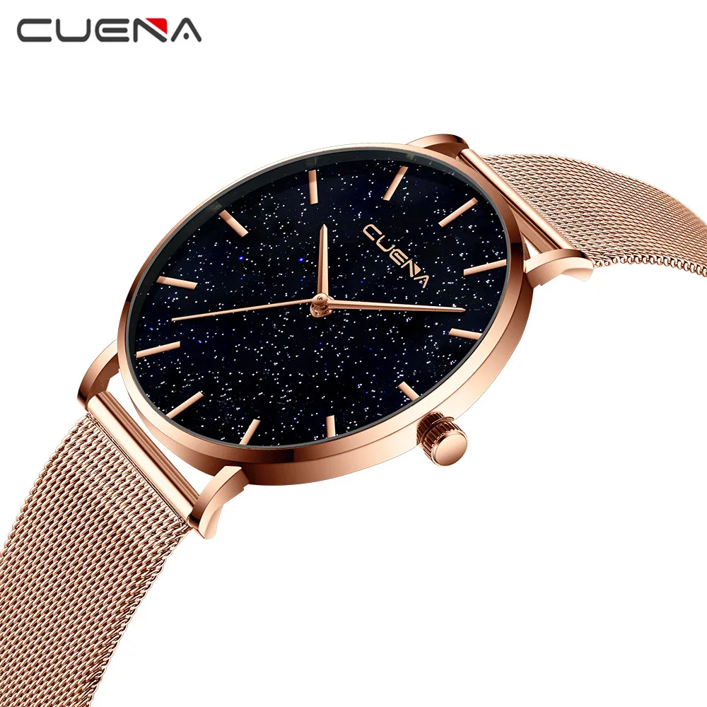 

SMVPLuxury Diamond Rose Gold Watches Women Starry Sky Watch Magnetic Mesh Ladies Quartz Wristwatch relogio feminino montre femme