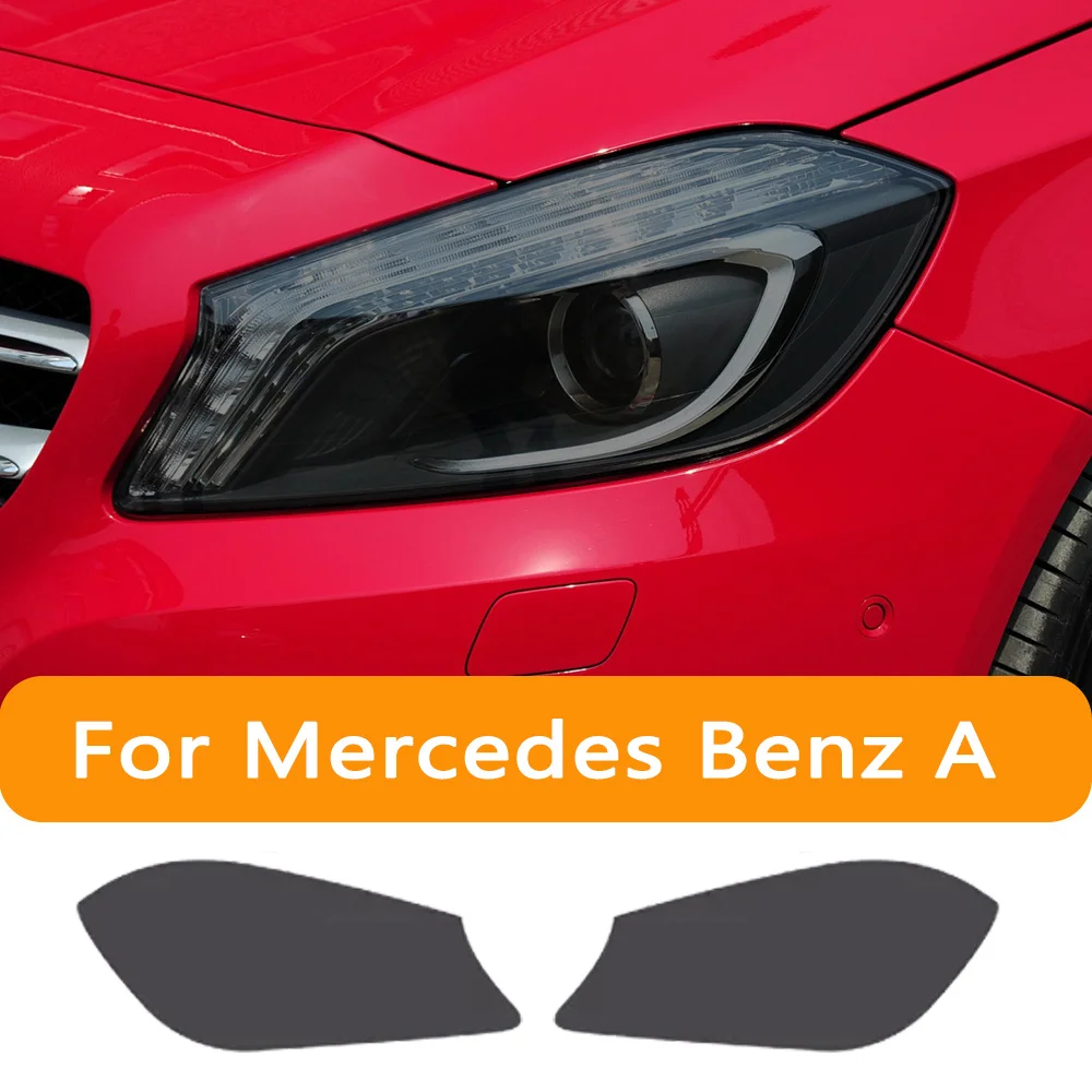 

For Mercedes Benz A Class W176 W177 A45 A35 AMG 180 Car Headlight Tint Smoked Black Protective Film Transparent TPU Sticker 2PCS