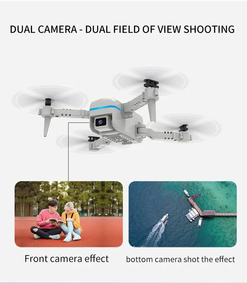 Mini  Folding  Aircraft Dual-lens Dual-cut Aerial Photography Fixed-height Wifi Remote Control Drone enlarge