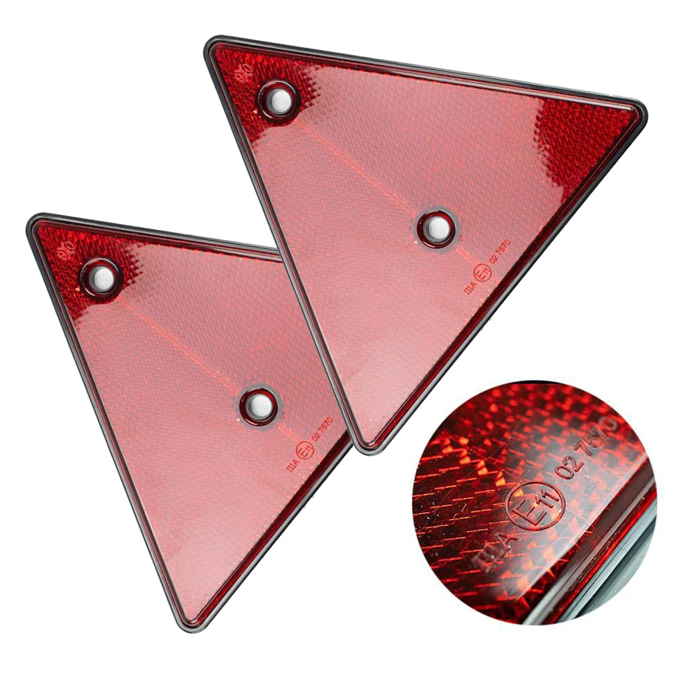 

2PCS Universal Waterproof Red Rear Triangle Reflectors For Trucks Trailers RV Caravan High-Quality Reflecting Reflective Board