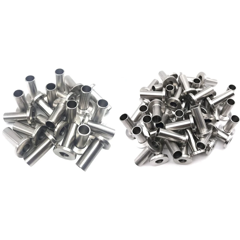 

79Pcs Stainless Steel Protector Sleeves For 1/8 Inch Cable Railing Wood Posts, 24 Pcs A & 55 Pcs B