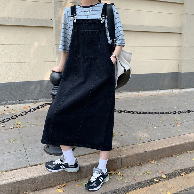 

Women Loose Denim Dress Ladies Vintage Denim Dress Female Spaghetti Strap Jeans Denim Dresses