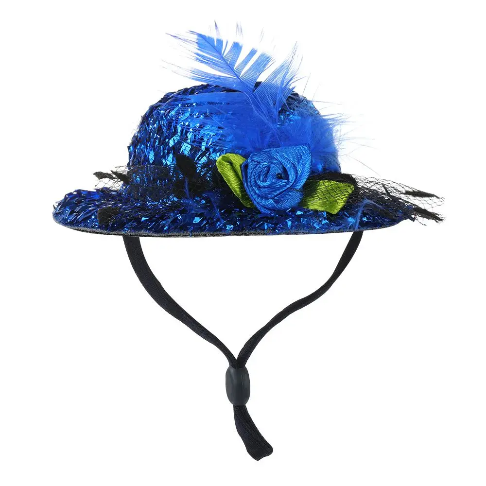 Шляпы для кур маленьких домашних животных с пером, верхом с регулируемым эластичным ремешком, петух, утка, попугай, птица, стильный костюм для шоу.