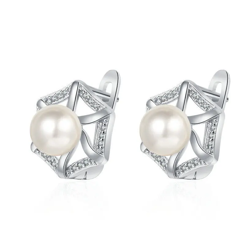 

Серьги с фианитами класса ААА, Короткие ювелирные украшения с искусственным жемчугом во французском стиле, бижутерия для свадьбы