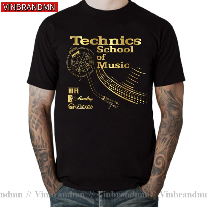 Vintage Deejay shirt Long Play tshirt Technics School of Music T men Retro DJ music T-shirt Classic Hot Fashion Tops Newes