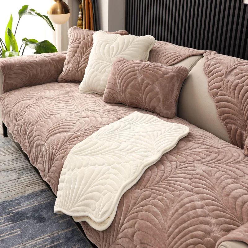 

Plush Velvet Sofa Covers Slipcovers Sofa Towel Warm Universal Non-slip Couch Cover for Living Room Decorative capa de sofa