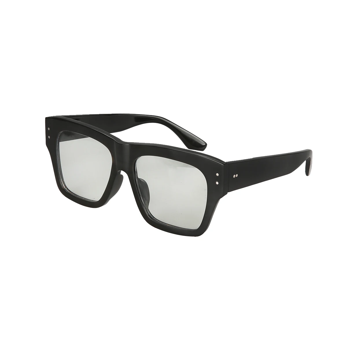 Черная Большая квадратная оправа с двумя гвоздями оптические зеркальные очки