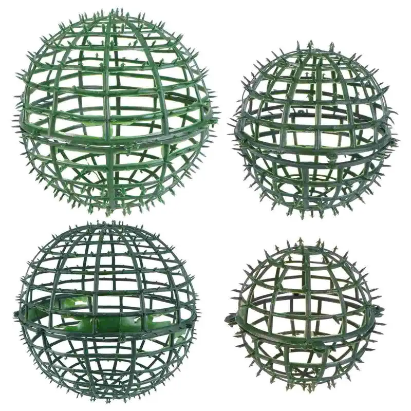 Artificial Topiary Cage 4pcs Topiary Frame Hanging Grass Balls Base Holder for Courtyard Garden Gate Balcony Wedding Home Decor
