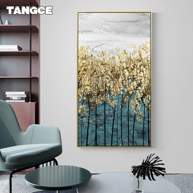 

Luxury Golden Tree Canvas Posters Prints Abstract Leaf Home Decor Wall Art Painting for Living Room Nordic Decoration Pictures