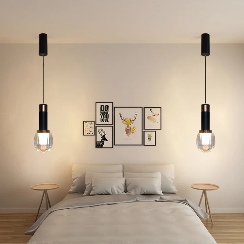 Скандинавская стеклянная Подвесная лампа светодиодный светильник для бара