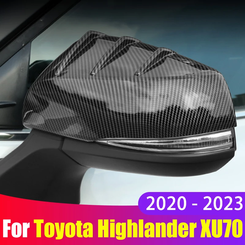 

For Toyota Highlander 2020 2021 2022 2023 XU70 Kluger Car Rear View Mirror Protection Covers Rearview Mirror Sticker Accessories