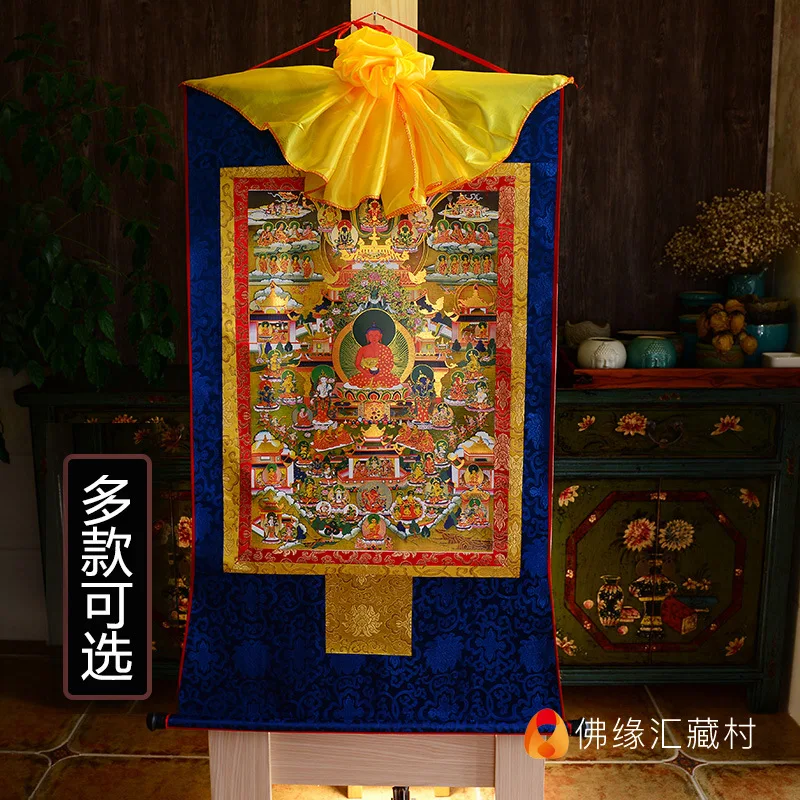 

Thangka Buddha Hanging Picture Decorative Painting Tibet Gilded Printing 61 * 37Cm Multiple Options For Activity Tied Thangka Pa