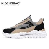 men sneakers breathable outdoor walking jogging running sports shoes fashion teenager athletic trainers anti skid chunky shoes