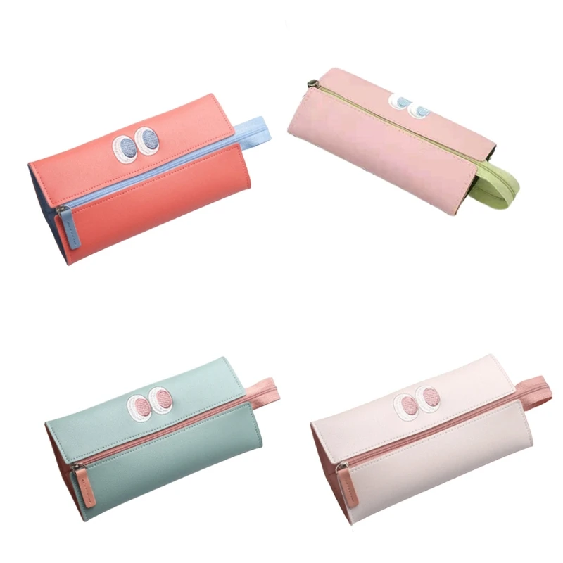 

XXUD Cartoon Leather Makeups Large Waterproof Pencil Zipper Lock Portable Travel Bag for Students Women