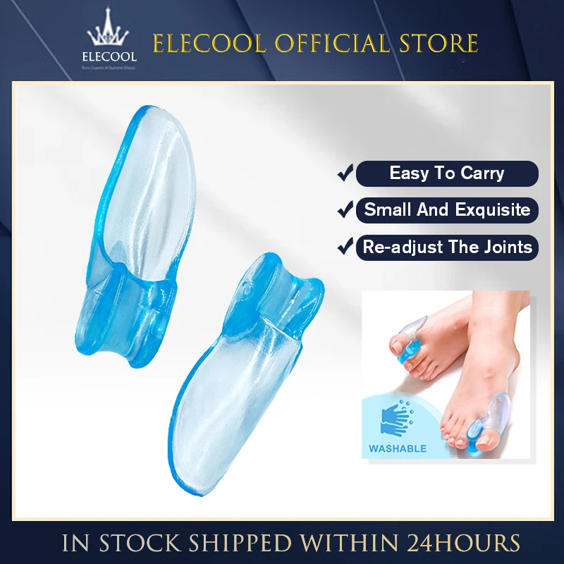 

2Pcs Big Toe Separator Hallux Valgus Bunion Spacers Bone Corrector Straightener Silicone Gel Foot Fingers Protector Thumb Correc