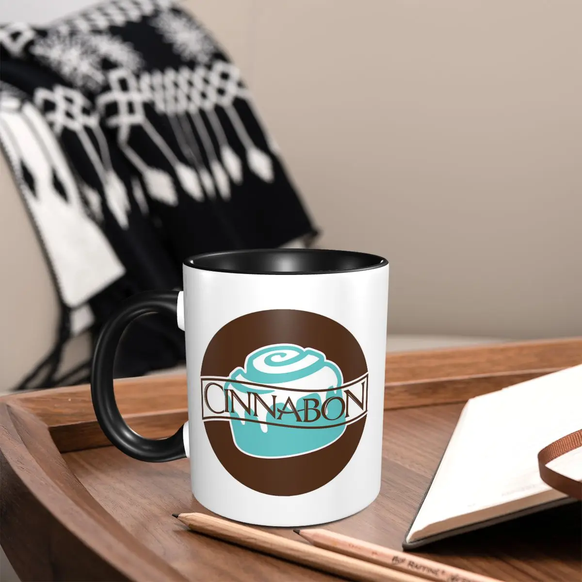 Фото Забавная керамическая кружка Cinnabon Resto для кофе, чая, молока, посуда для напитков, подарки для женщин и мужчин №2
