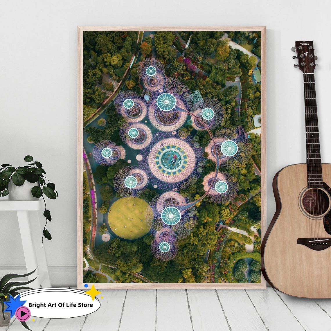 Печать садов Сингапура плакат сада залива аэрофотография из художественный |