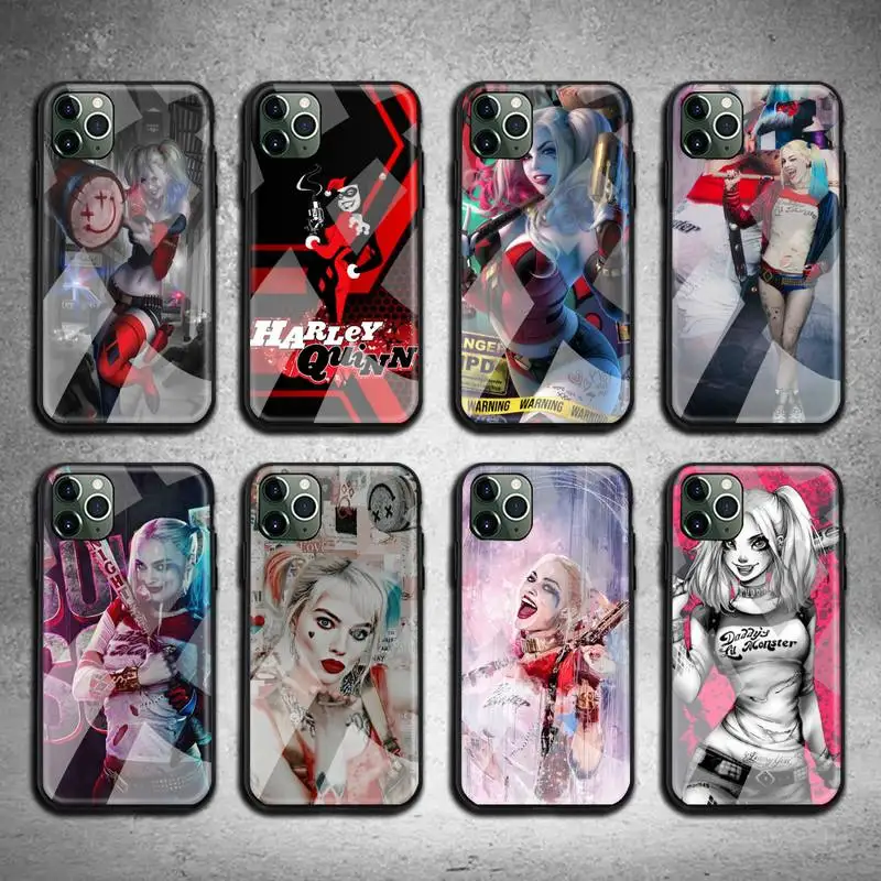 

DC Harley Quinn Phone Case Tempered Glass For iPhone 13 12 11 Pro Mini XR XS MAX 8 X 7 6S 6 Plus SE 2020 cover
