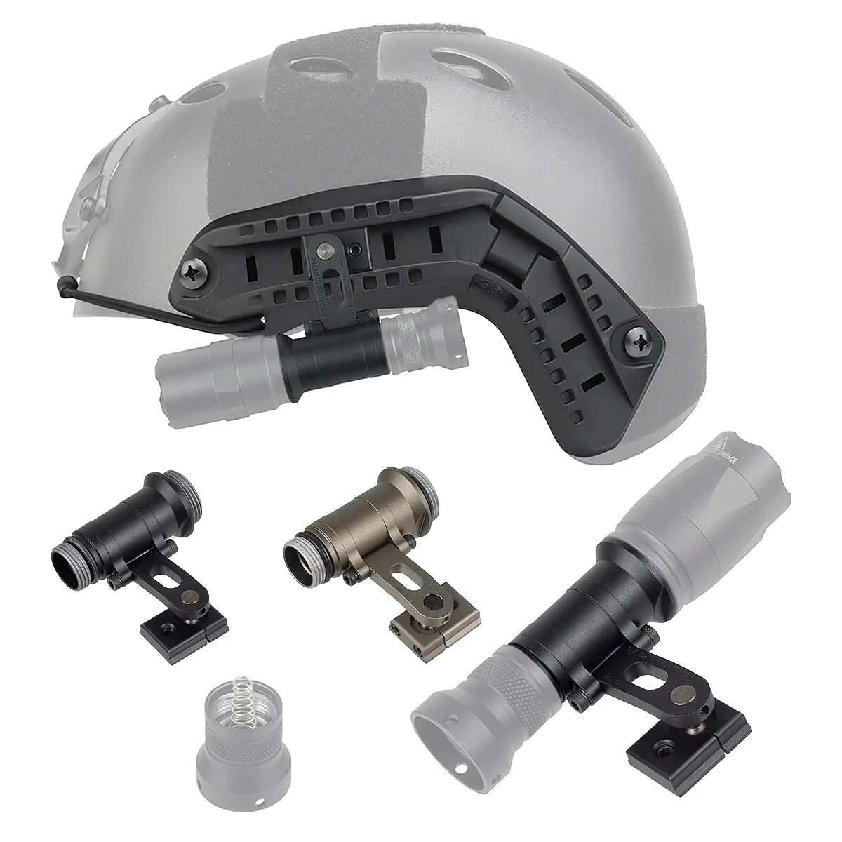 Фото Крепление на шлем с ЧПУ SS MAX для M300 M600 SureFire фонарик Scout Light KIJI K1-10 ИК-осветитель OPS-CORE Шлем Пикатинни Rail №2