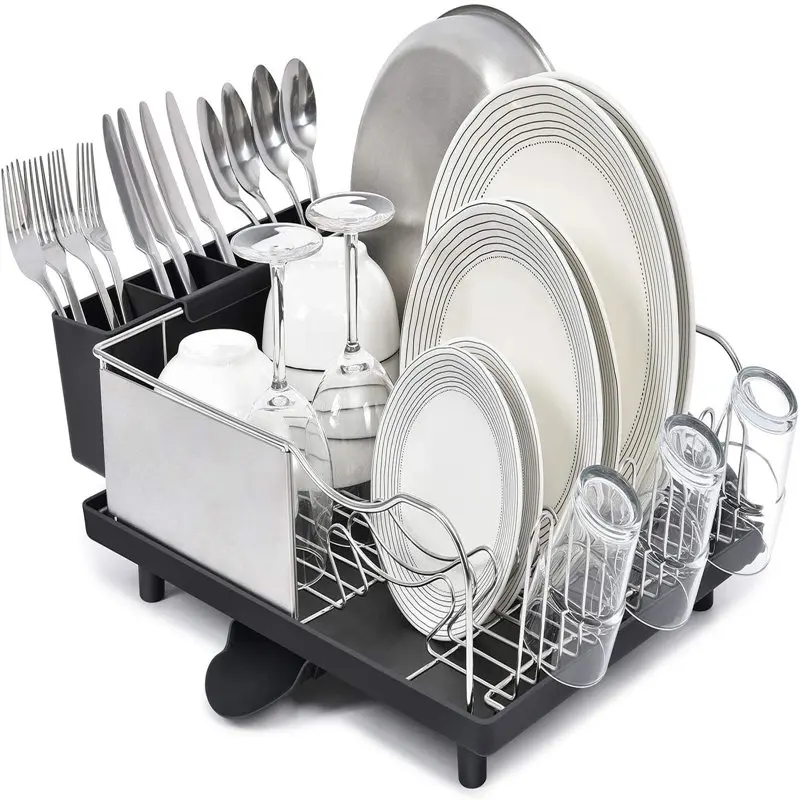 

Dish Rack, Stainless Steel Dish Drying Rack, Large Dish Drainer,Black
