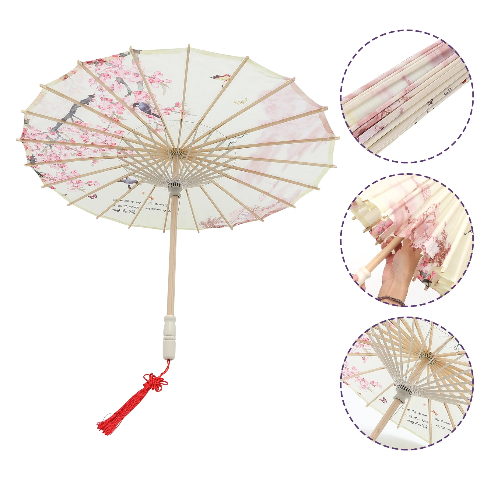 

Umbrella Paper Chinese Oil Style Photo Floral Handmade Flower Props Classic Performance Prop Decorative Wedding Painting