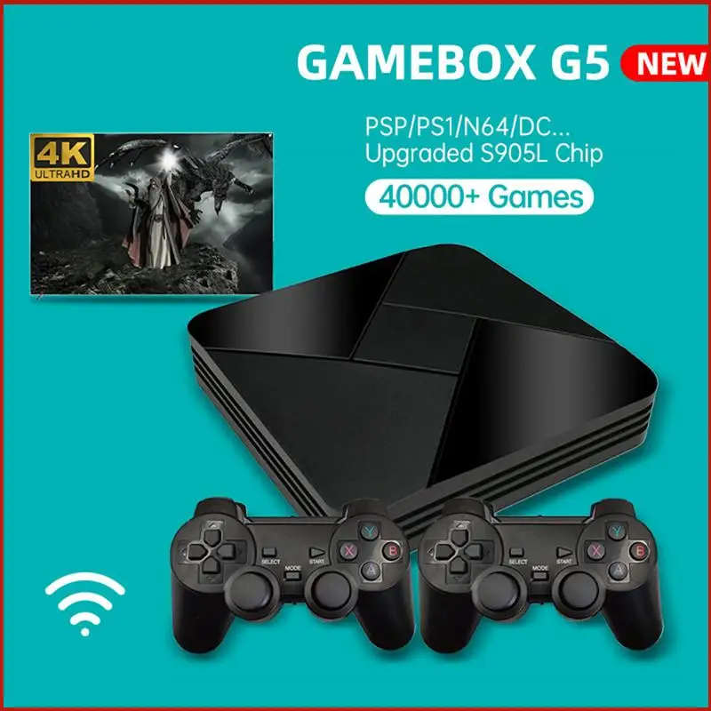 

Игровая приставка G5 Ностальгический хост S905L Wi-Fi 4K HD супер консоль X 50 + Эмулятор 40000 + игры Ретро ТВ видеоплеер для PS1/N64/DC