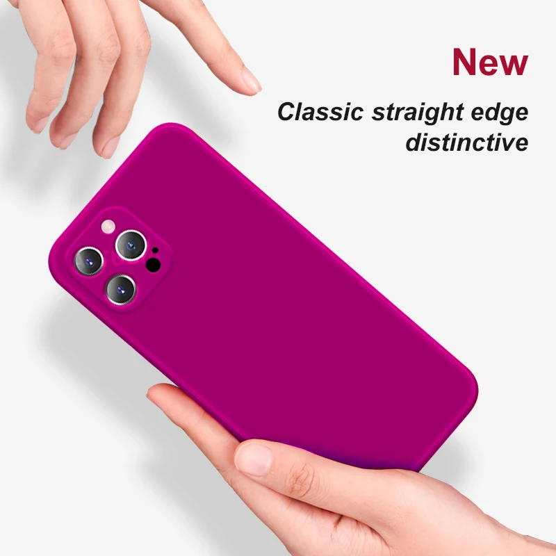 YTD Original Square Liquid Silicone Phone Case For iPhone 14 13 12 11 Pro Max Mini XS Max XR X 8 7 SE 2020 Soft Thin Cover funda