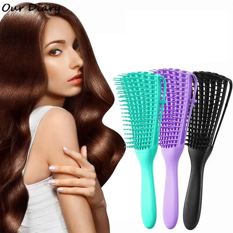 

4Pcs Detangling Brush Hair Brush Set For Afro Curly Coily Long Hair Knots Detangler Easy To Clean Hair Care Styling Tools