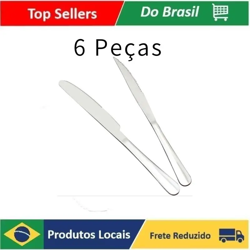 

（Kit C/ 6）Faca Talher Aço Inox