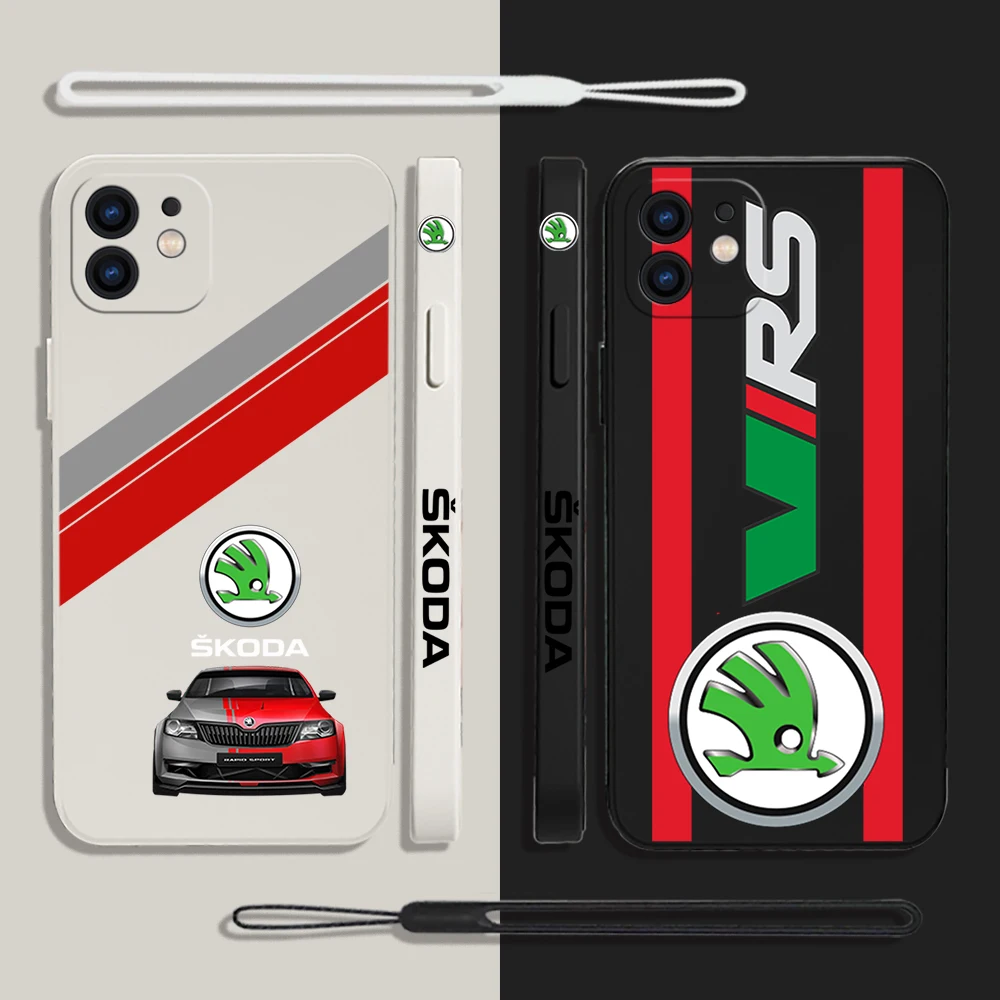 

Super Car Design-Skoda Phone Case For Samsung A53 A50 A12 A52 A51 A72 A71 A73 A81 A91 A32 A22 A20 A30 A21S 4G 5G with Hand Strap