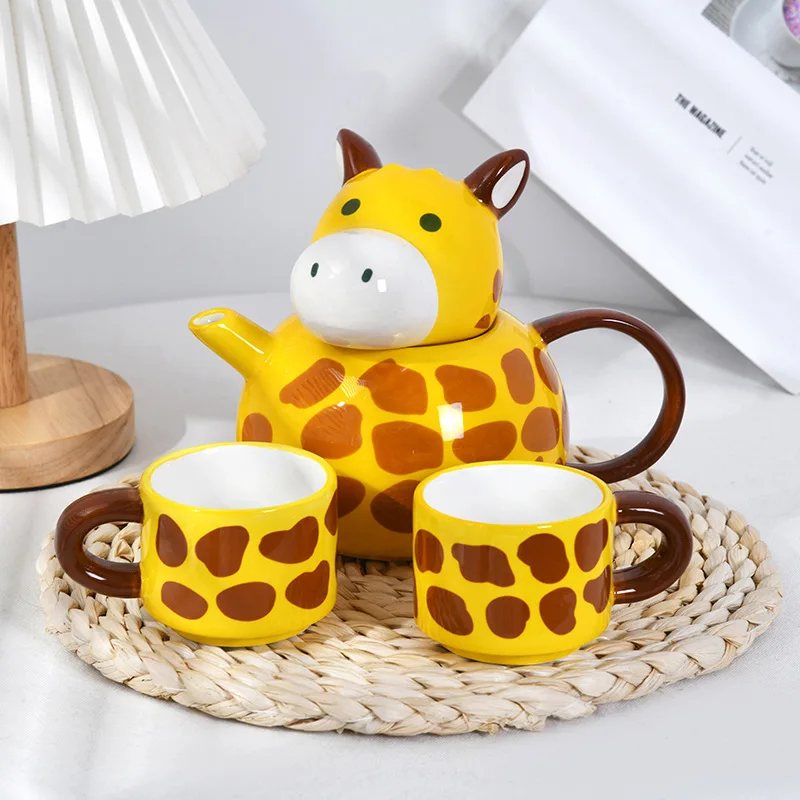 

Cute Giraffe Porcelain Tea Set Creative Ceramic Tea Cup Pot Teapot Mug W4803