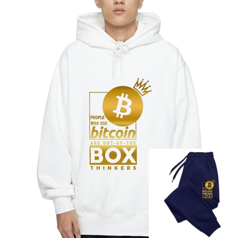 

Bitcoin King Pullover Crypto Currency Money Hoody New Adult Men Investors Outerwear Fashion Outerwear
