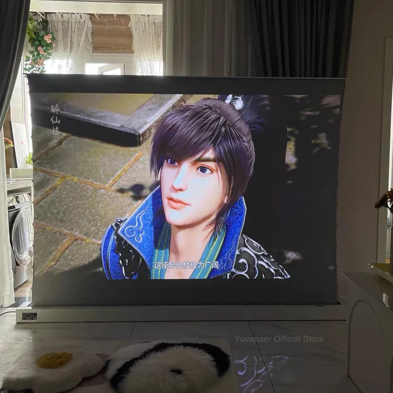 Электрический напольный проекционный экран черный алмаз 92 дюйма моторизованный