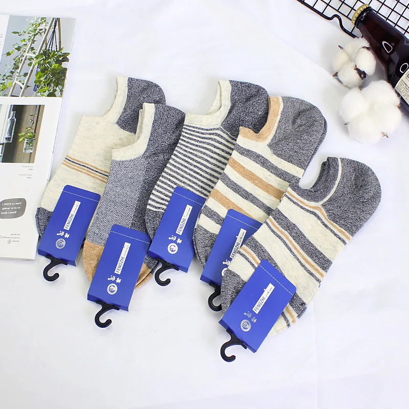 

10 Pairs Men No-show Socks Fashion Cotton Low Cut Invisible Socks Silicone Non-slip Breathable Business Short Socks Funny Socks