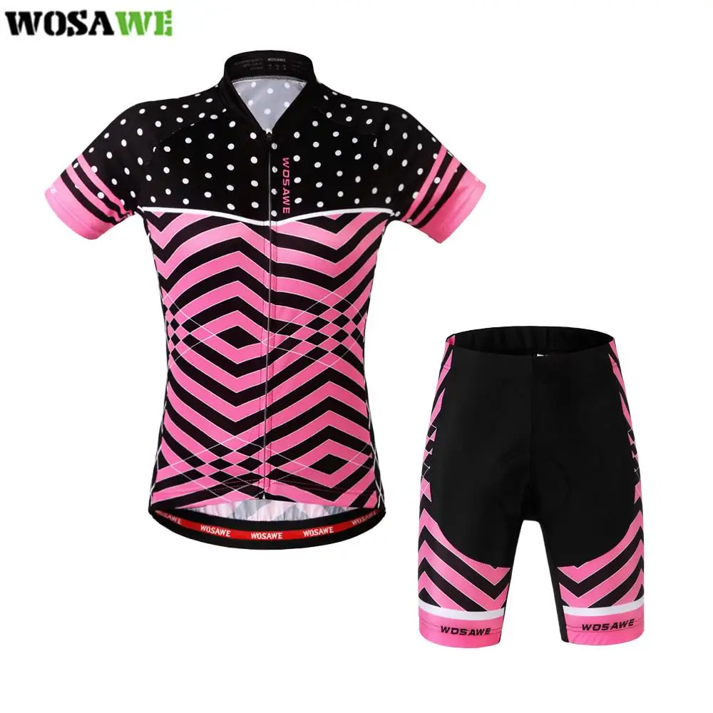 

WOSAWE Summer Cycling Jersey Set Summer Breathable Racing Sport Bicycle Jersey Mens Mountain Bike Tights Clothing Short Jersey